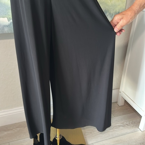 MSK M Backless Black Pant Suit with Gold Tone Neck Collar Necklace - Picture 8 of 9